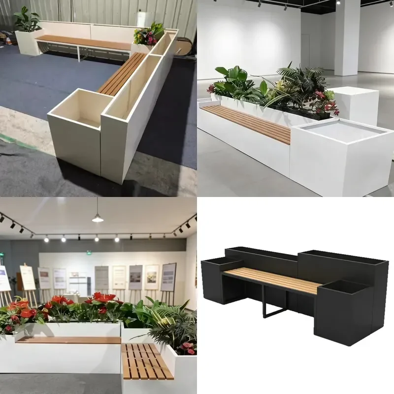 For Outdoor Park Shopping Mall Pedestrian Street Flower Box Seat Combination Courtyard Landscape Garden Green Plant Flower