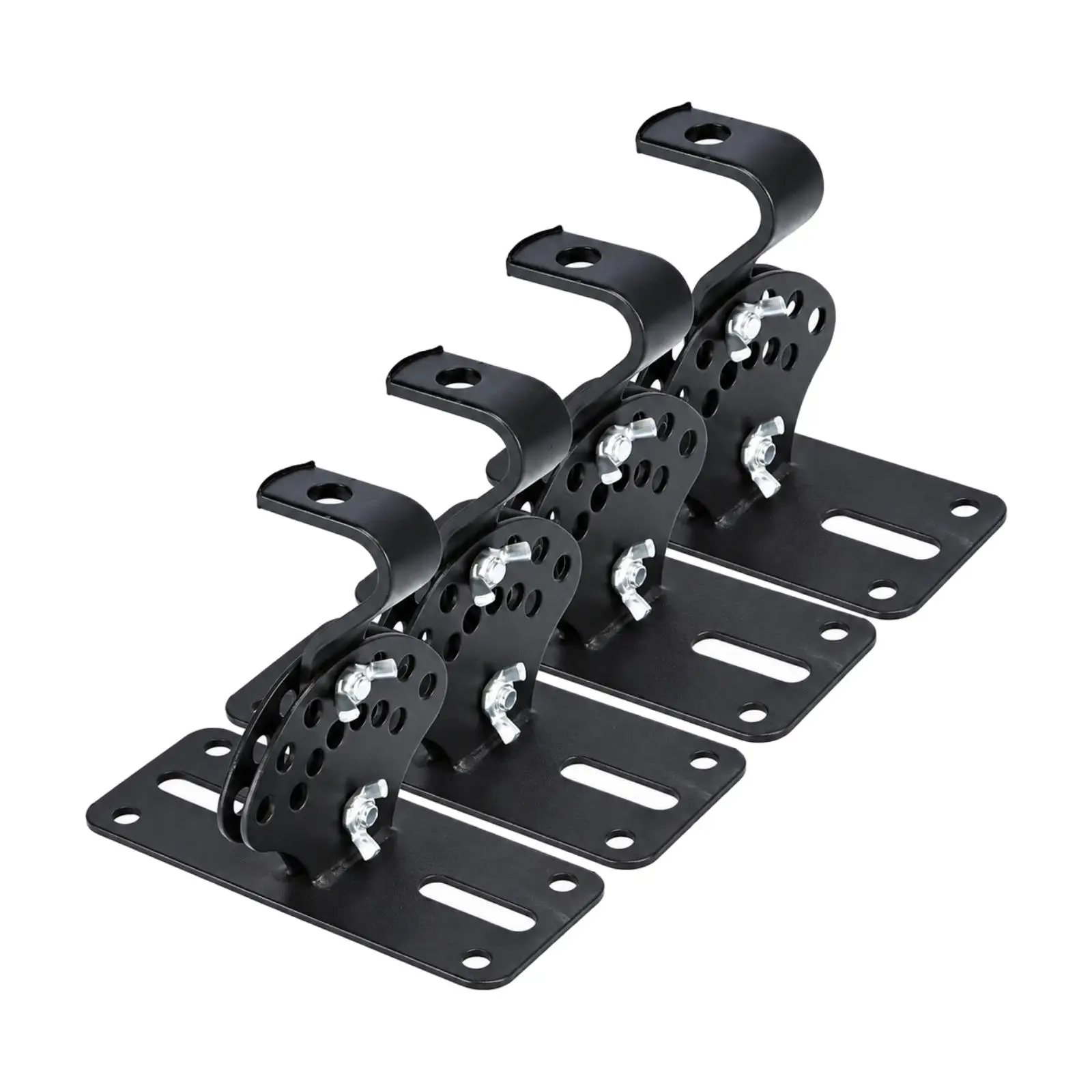 4 Pieces All-Metal Speaker Mounting Bracket Heavy-Duty Speaker Wall Mount Bracket with Hardware Black Steel for Karaoke Rooms