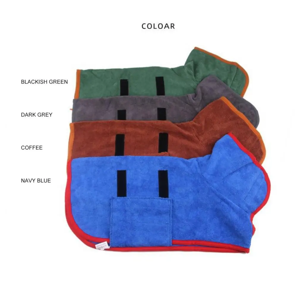 Pet Drying Coat Absorbent Adjustable Microfiber Dog Accessories Dog Bathrobe Fast Pet Beach Towel