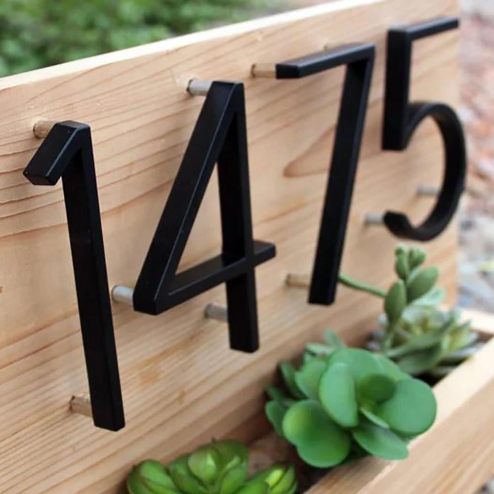 125mm House Numbers Letters Floating Metal Outdoor Address Sign Plate For Yard Door Number Doorplates Modern Mailbox Signs 0-9