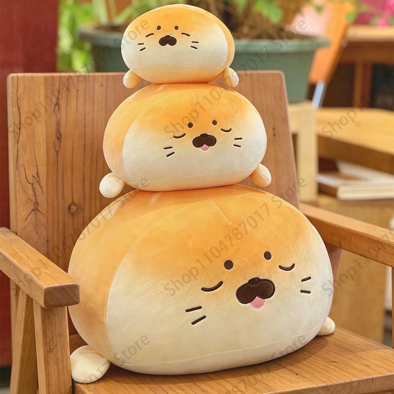 Hot Sale Cross Border Toast Seal Plush Pillow Cute Bread Stuffed Doll Soft Sleeping Cushion for Girls Bed Wholesale Home Gift