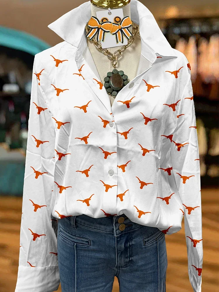 Classic Texas Longhorns Print Shirt