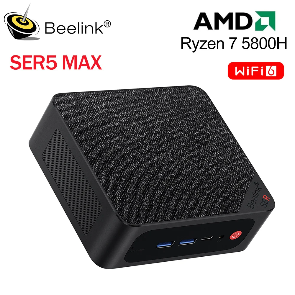 Beelink SER5 Pro AMD Ryzen7 5800H WiFi6 Mini PC DDR4 16GB 32GB 500GB 1T SSD BT5.2 1000M USB3.2 Desktop Gamer Computer SER5 5560U