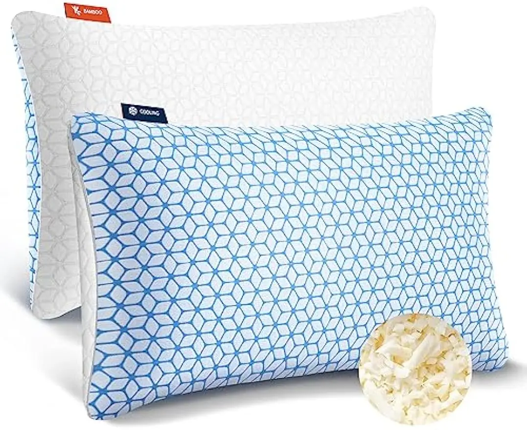 

King Size Shredded Memory Foam Pillows Set of 2, Cooling Adjustable Firmness for All Sleep Positions