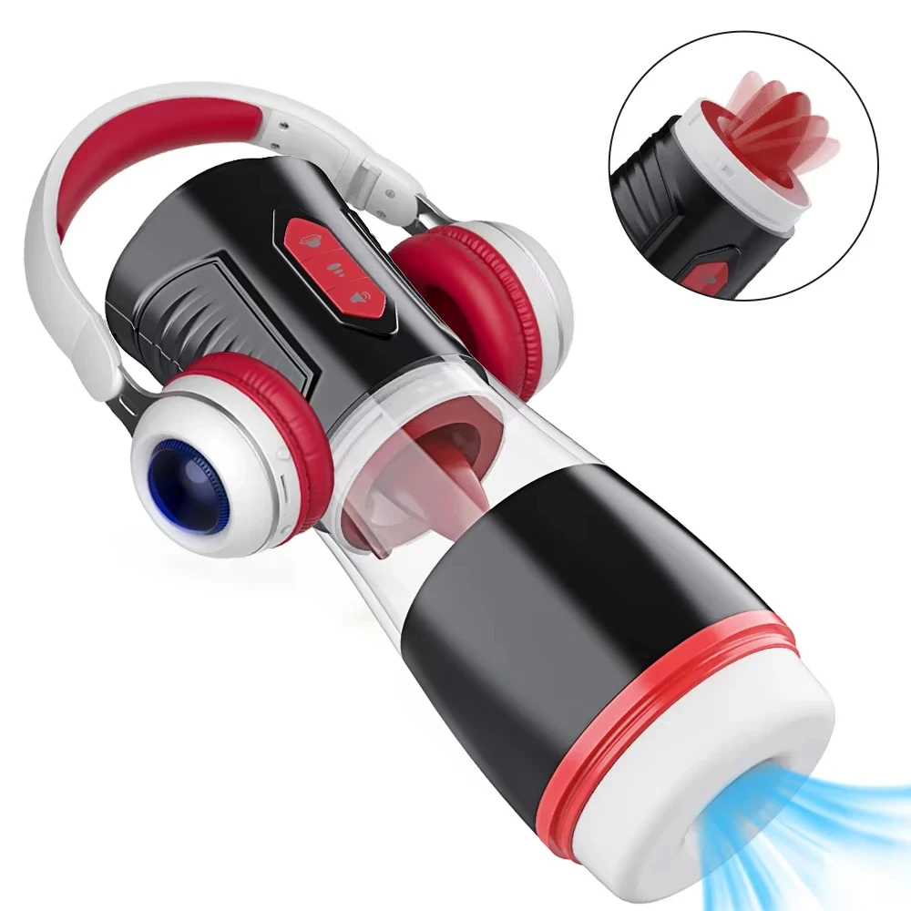 Automatic Male Masturbator Powerful Sucking Machine Tongue Licking Stimulation Glans Masturbation Blowjob Sex Toy for Men 18+