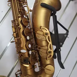 European high-end brown Bb Tenor saxophone drop B tone retro frosted gold-plated professional tenor sax instrument customization