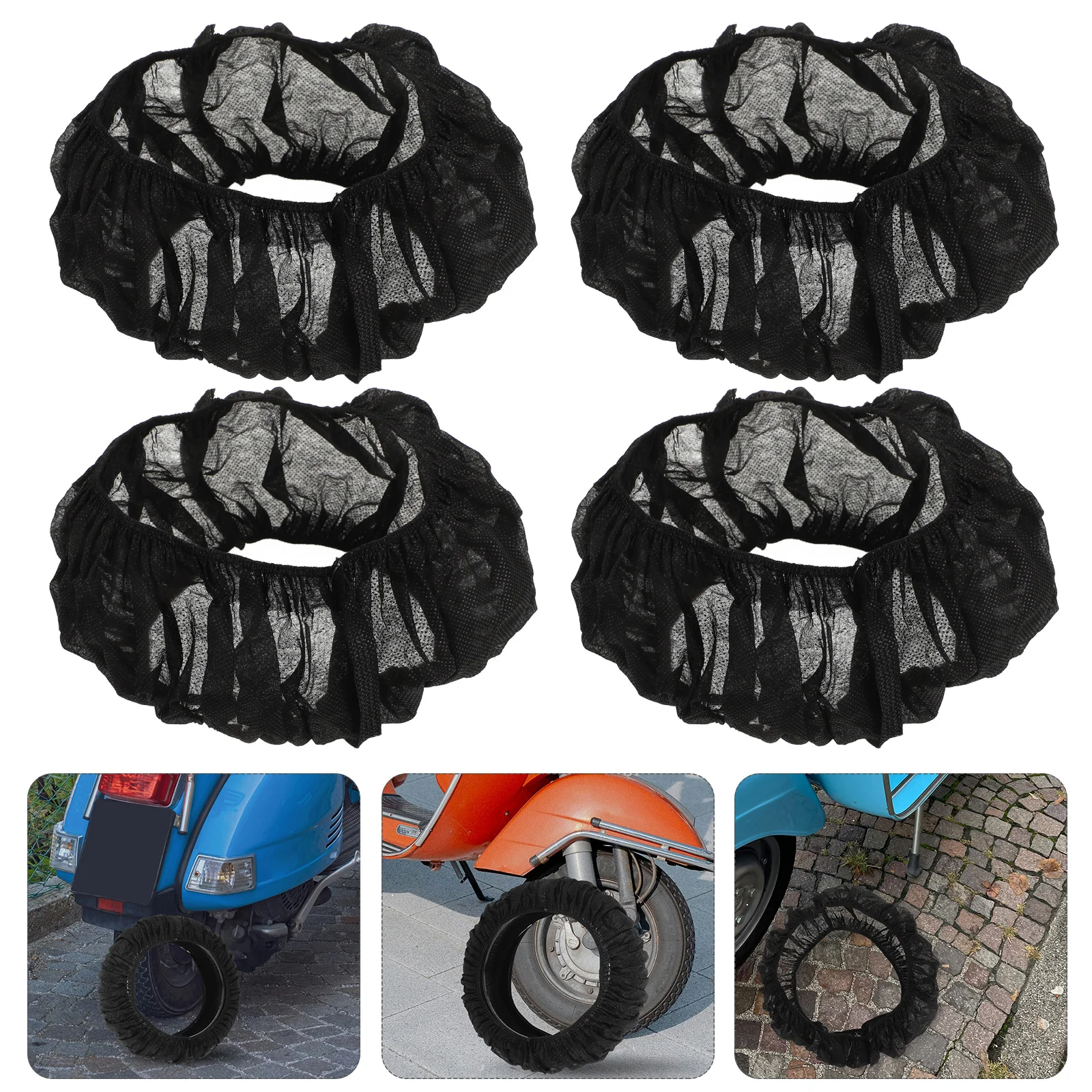 40pcs Wheelchair Covers Anti Dirty Non Wheelchair Tire Cover Woven Fabric Electric Bike Tire Protection Sleeve
