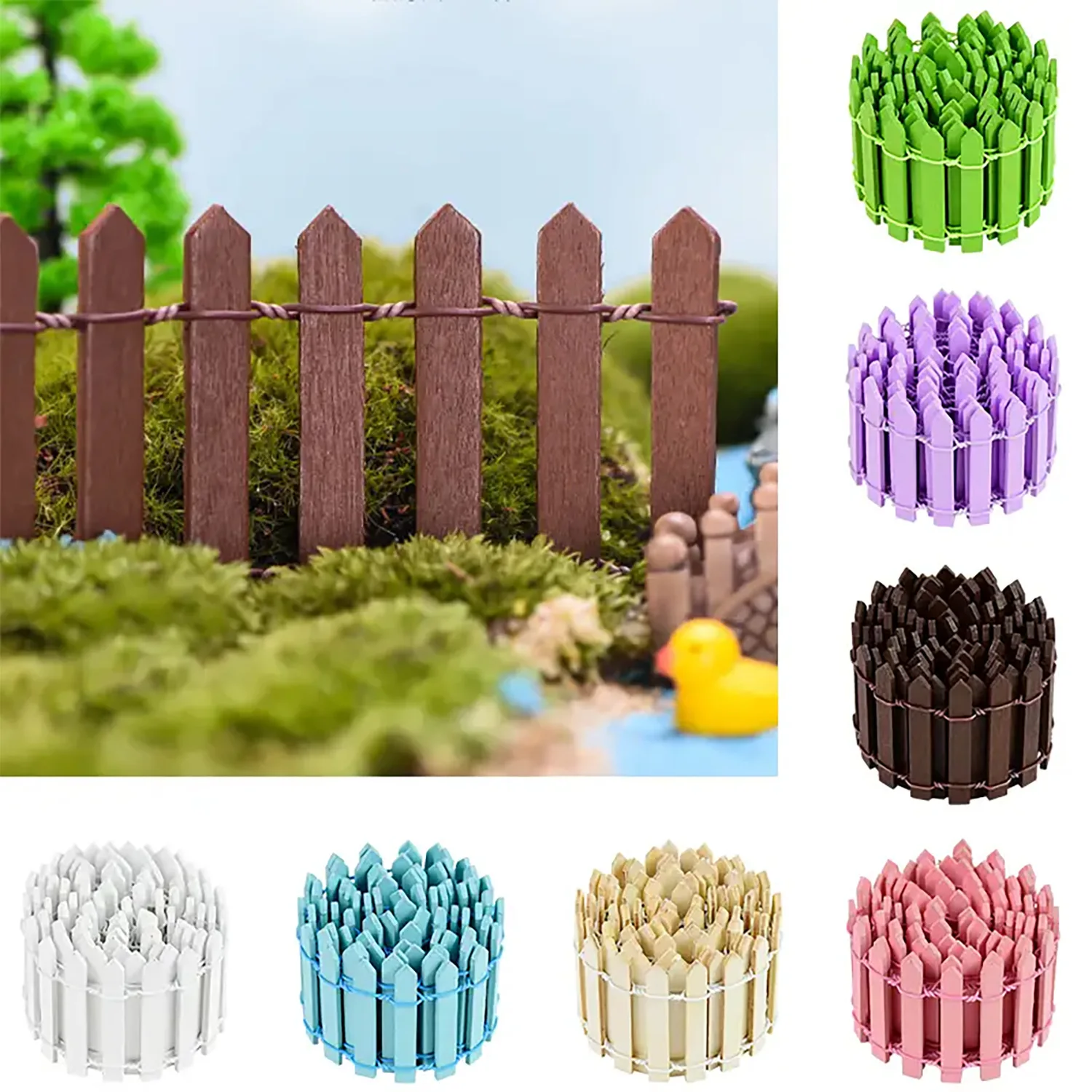 Mini Wooden Fence Fairy Garden Fence Miniature DIY Fairy Garden Accessories Wood Barrier Dollhouse Home Craft Decoration