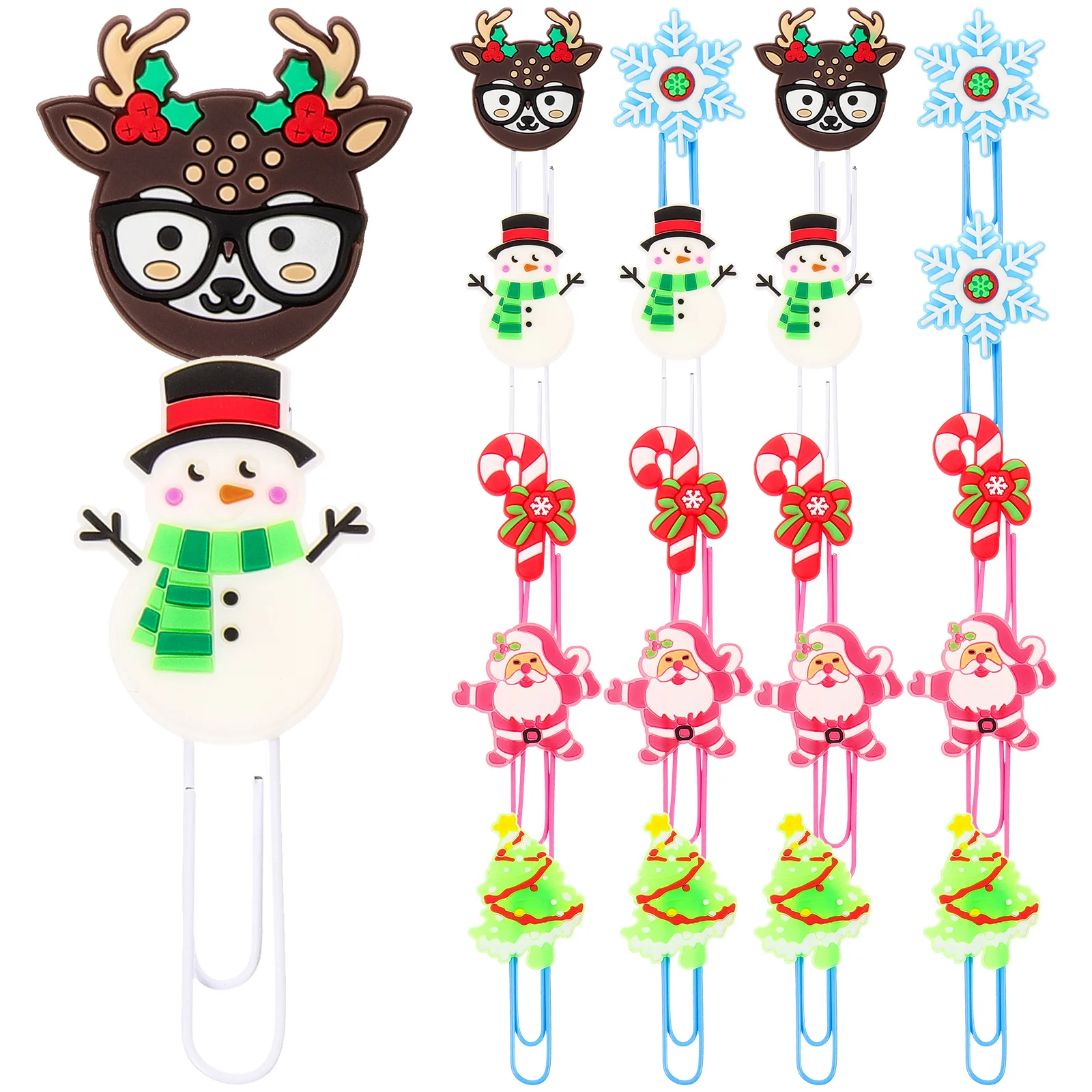 24 Pcs Christmas Tree Decoration Bookmark Clip Hairpins Shape Paper Clips Paperclip Pvc Holiday Bookmarks for