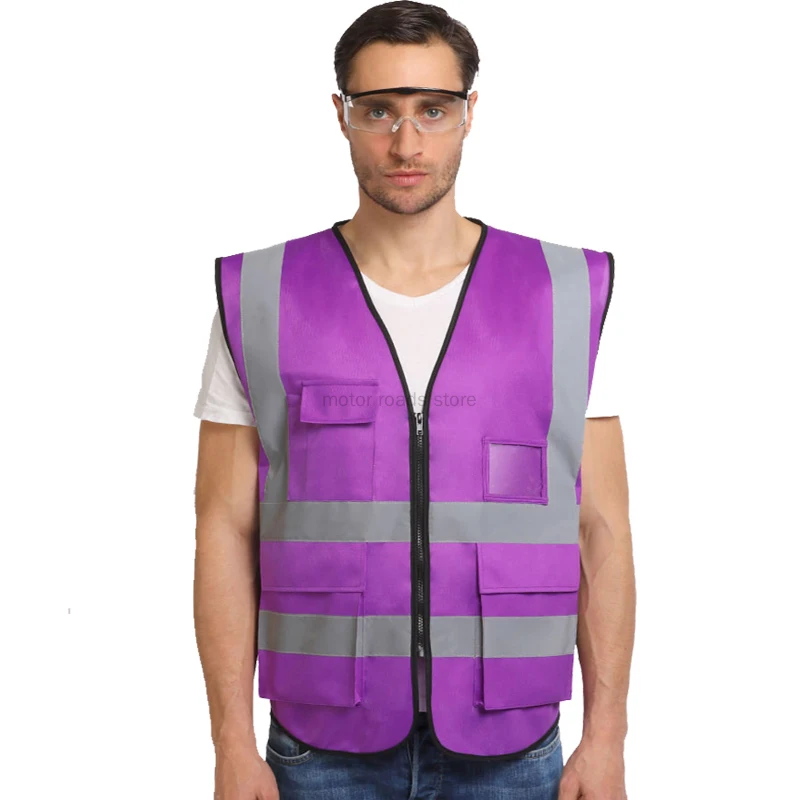 Hi Vis Waistcoat for Men Motorcycle Safety Riding Gear Safety Vest Reflective