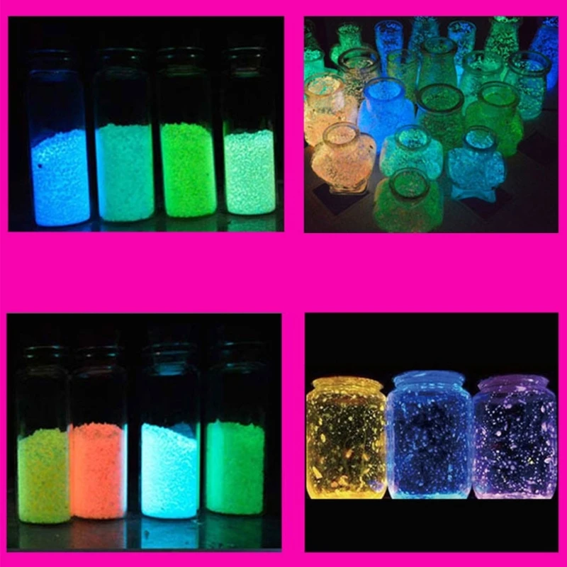 Luminous Sand Photoluminescent Gravel Fluorescent Particles for Party Wall Bottle Glass Decoration Luminous Art Paint