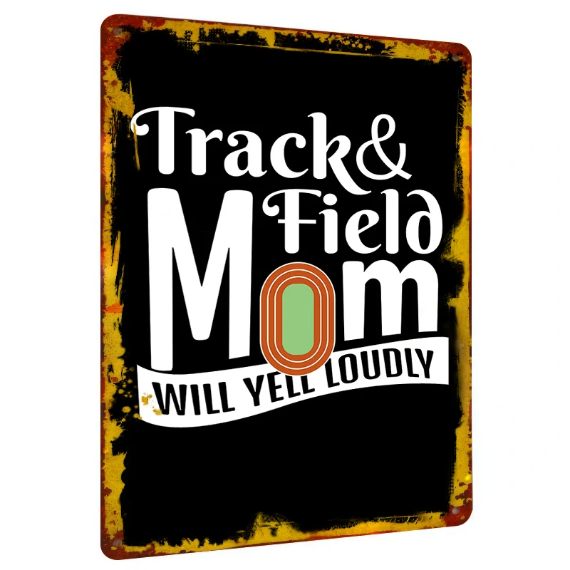 Track and Field Mom Custom Metal Sign Decor Will Yell Loudly Sports Parent Gift for Track Events