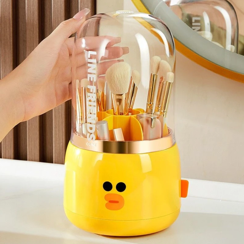 LINE FRIENDS Brown Cony Sally Anime Merchandise Cute Cosmetic Storage Box for Girls High-Value Desktop Makeup Organizer Bin Gift view 5