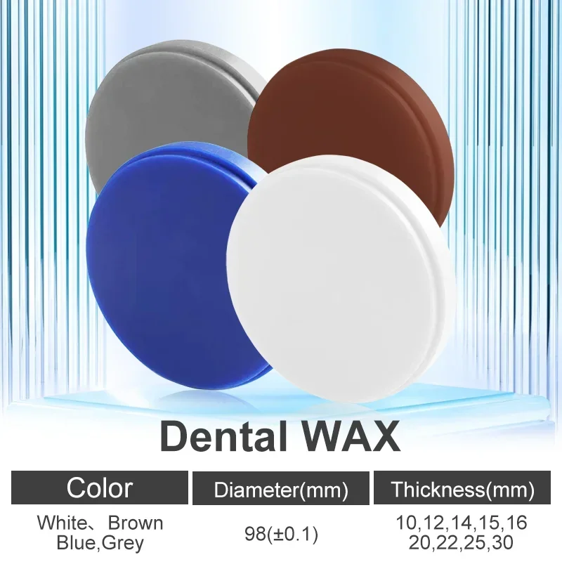 LODDEN Dental Lab WAX Dics 98mm * 10-30mm Blok do CAD CAM Dysk woskowy Dentysta dentystyczna Materiały dentystyczne Shore D Materiały dentystyczne