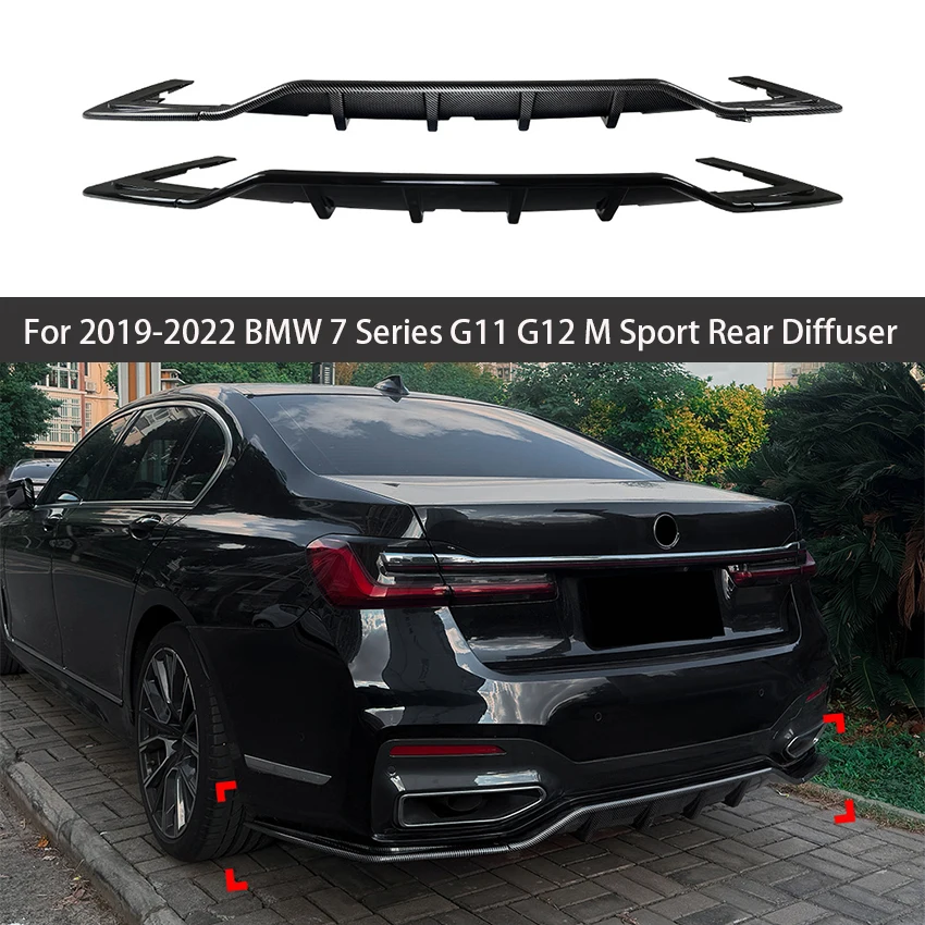 

For 2019-2022 BMW 7 Series G11 G12 730Li 740Li M Sport Gloss Black V Style Rear Diffuser Rear Splitter Bodykits Car Accessories
