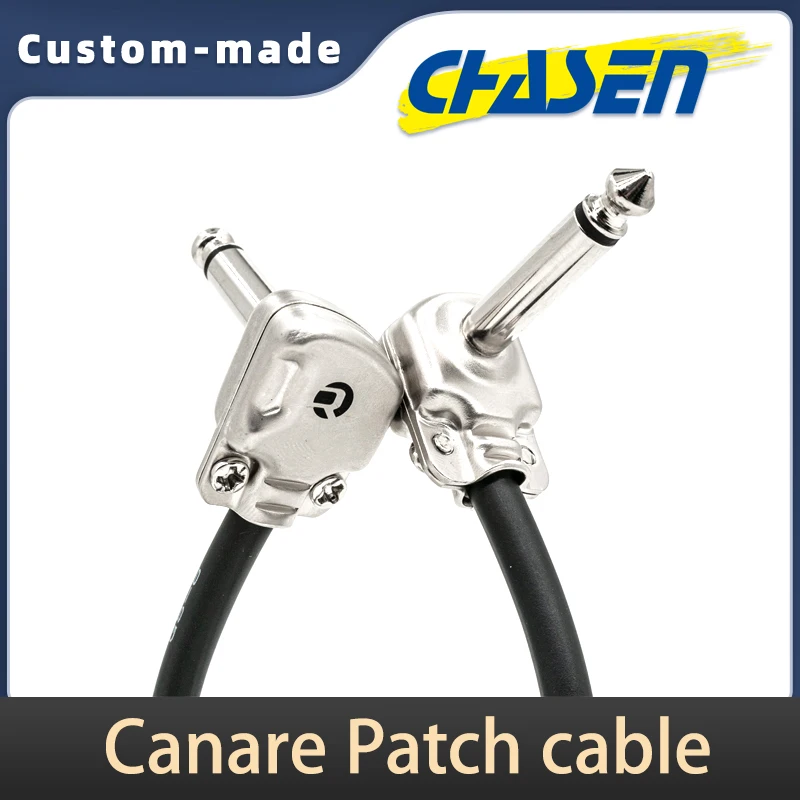 Canare GS-6 Instrument Effect Pedal Patch Cable with Neutrik Rean Pancake 6.35mm TS Plugs for Pedalboard Back-to-Back Connection