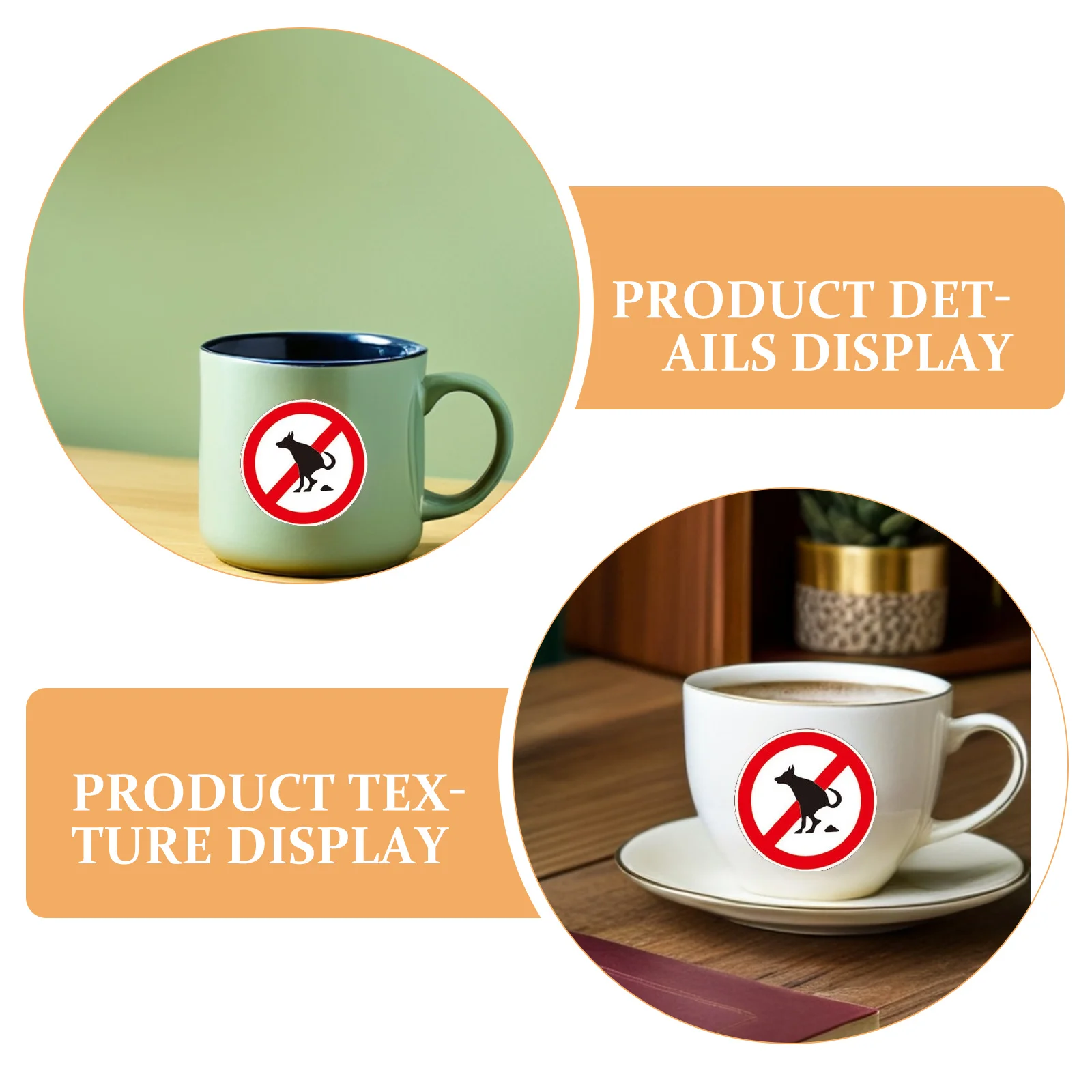 10 pçs adesivos à prova dwaterproof água sem cocô de animais de estimação sinal extra grosso para carros ao ar livre indoor mesas pára-choques ambiente de segurança no trânsito