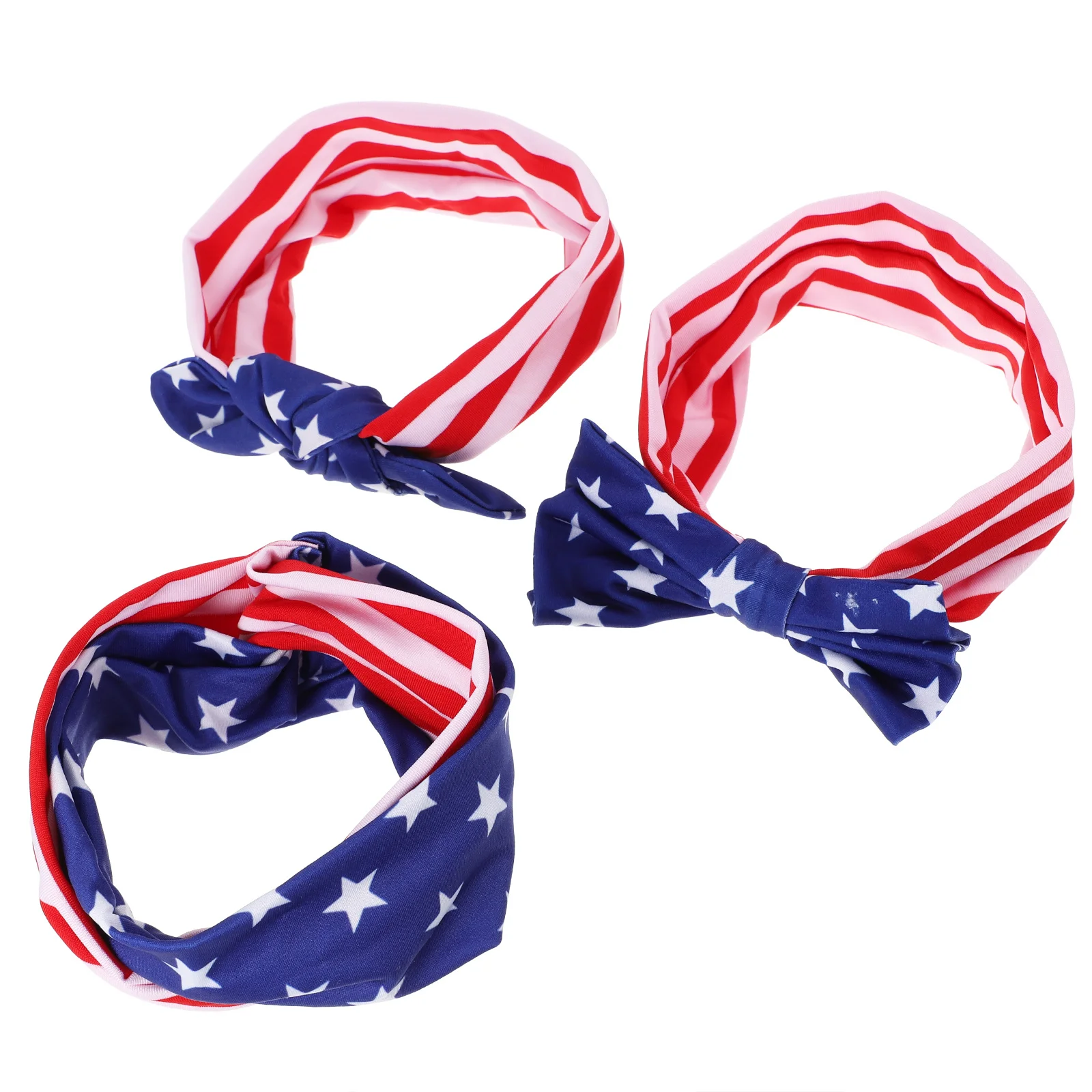 

3Pcs American Flag Headbands Headdress Hair Accessories for Holiday Festival Christmas Party Hair Band