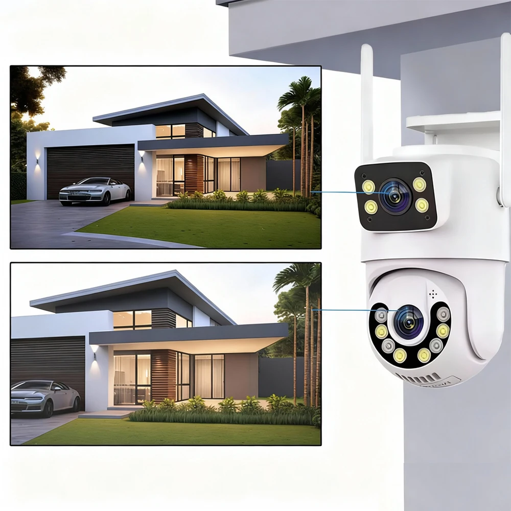 IPC360 Home 4K PTZ IP Camera Outdoor HD Dual Lens Dual Screen AI Auto Tracking Wifi IP Camera CCTV Two-Way Audio Surveillance