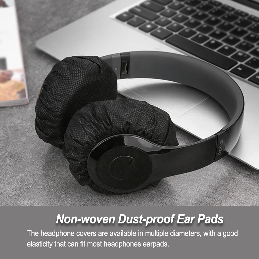 أغطية سماعات رأس قابلة للتمدد للاستعمال مرة واحدة ، كم حماية ، غير منسوج ، مقاوم للأتربة ، مقاوم للعرق ، إكسسوارات لمقهى الإنترنت ، 2: