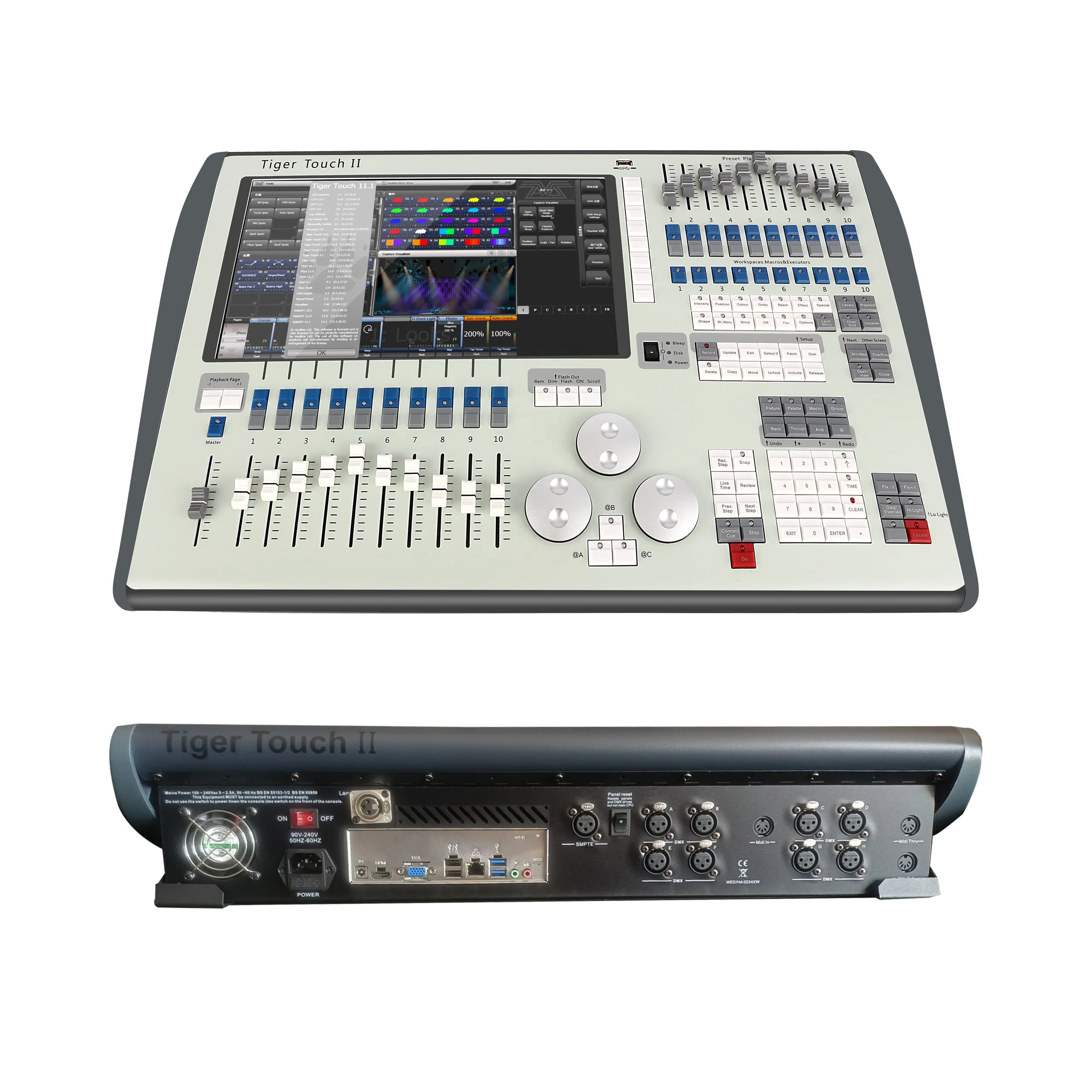 Konsola kontrolera światła scenicznego Ściemniacze Dmx 512 Hurtownia Konsola oświetleniowa Tiger Touch II
