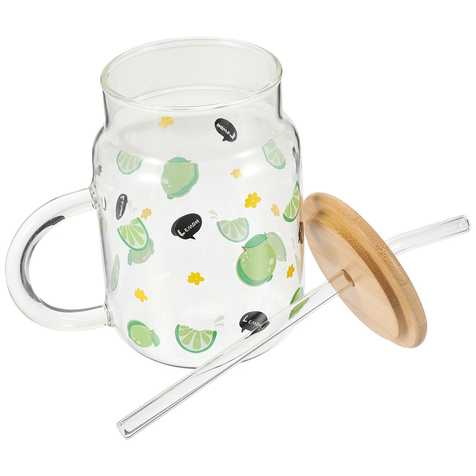 

Strawberry Milk Cup Large Capacity Glass Water Tumbler Tea Coffee Drink Transparent Green Office Fruit Juice Beverage Glass Cups