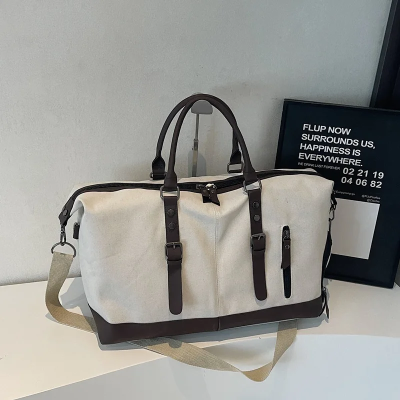 Unisex Large Capacity Canvas Travel Duffel Bag 2026 Fashion Wet Dry Separation Gym Weekend Luggage Solid Color