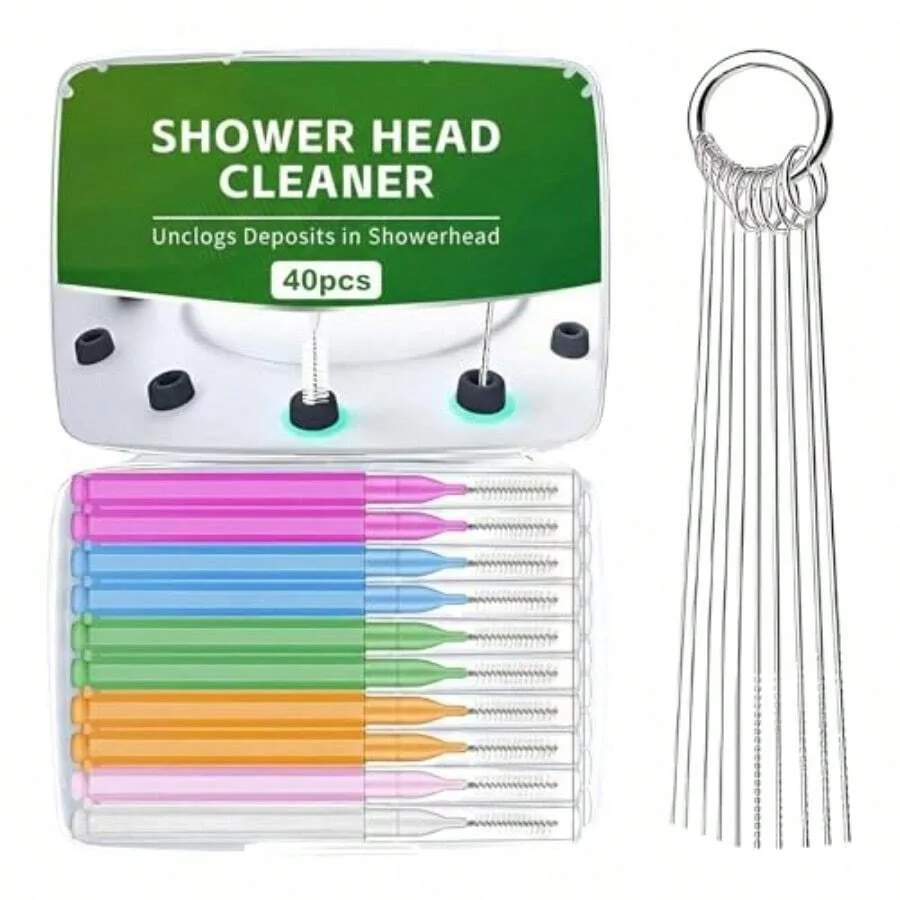 

Shower Head Cleaner 40-Piece Set, Premium Shower Head Cleaning B And Picks, Multi‑Purpose Shower Cleaning S For Clogged Nozzles