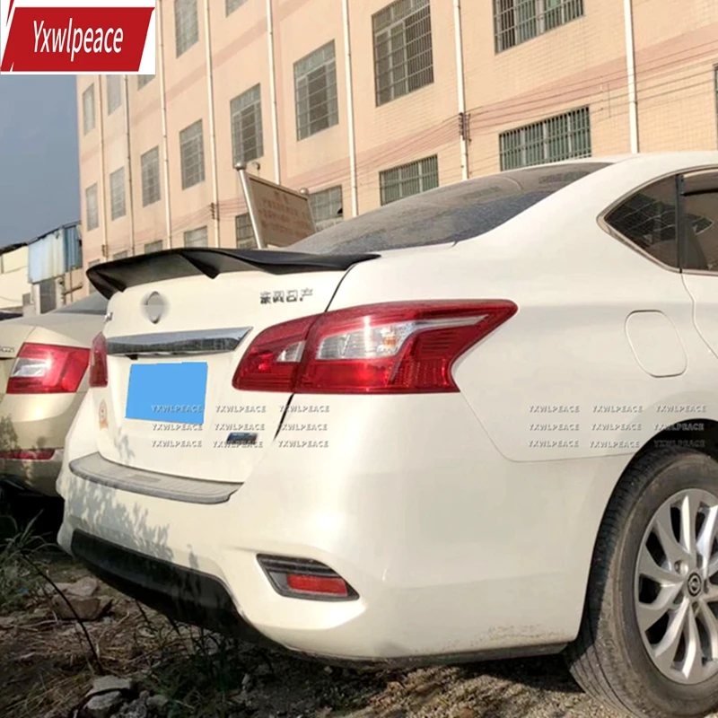 Para Nissan Sylphy Sentra Spoiler 2012-2019 año estilo R fibra de carbono Real/FRP ala trasera del maletero accesorios deportivos