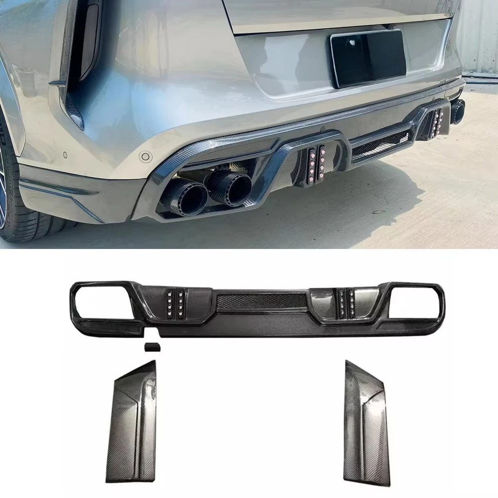 Wholesale LD Style Rear Diffuser Carbon Fiber Car Body Kit for BMW X6M F96 Rear Bumper Lip