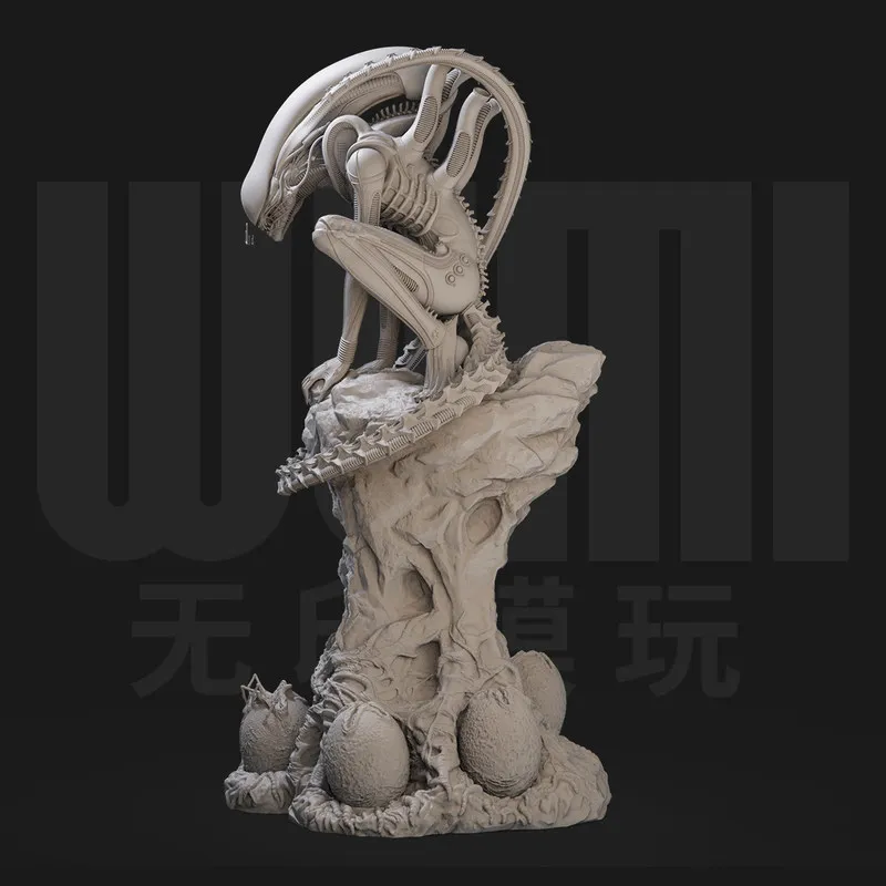

1/24 1/18 Resin Model Figure Alien Egg Statue Gk Micro Miniature 3d Printed White Model Toy Unassembled And Unpainted Kit
