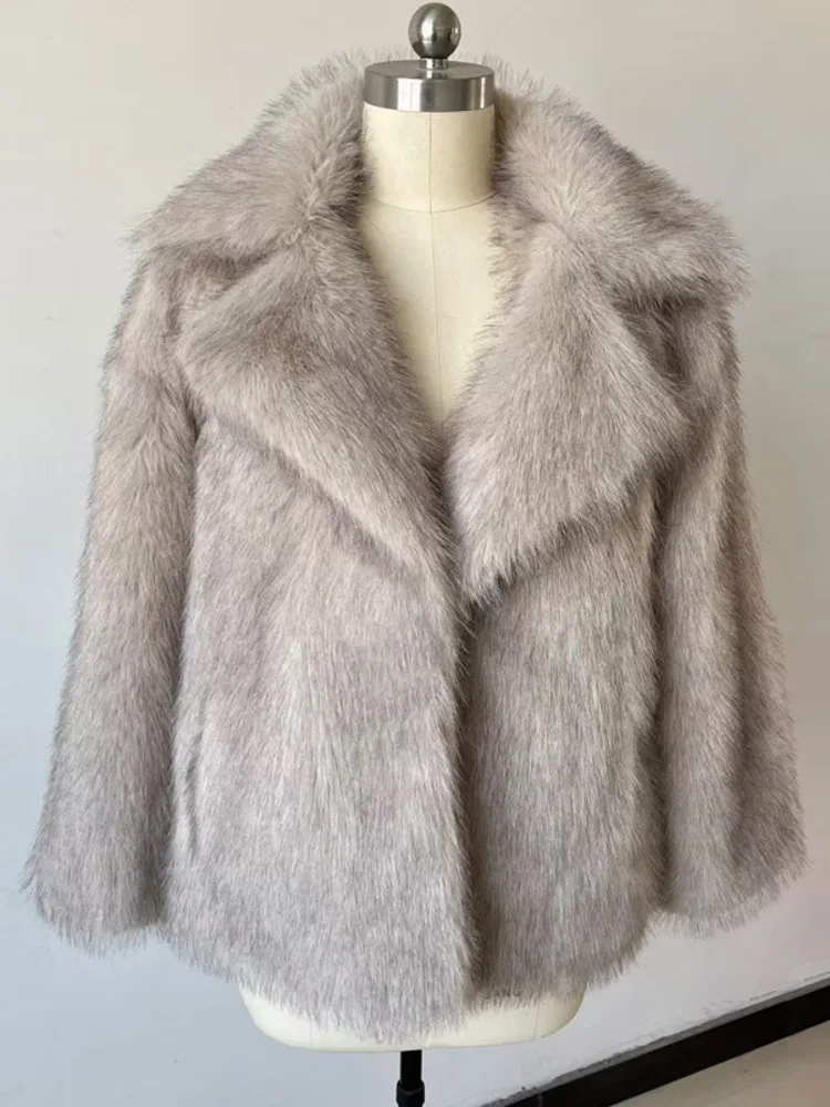 ZMEENNA femmes luxueux fausse fourrure surdimensionné manteau chaud vêtements de sortie d'hiver moelleux doux veste pour Style de fête décontracté ZM3534