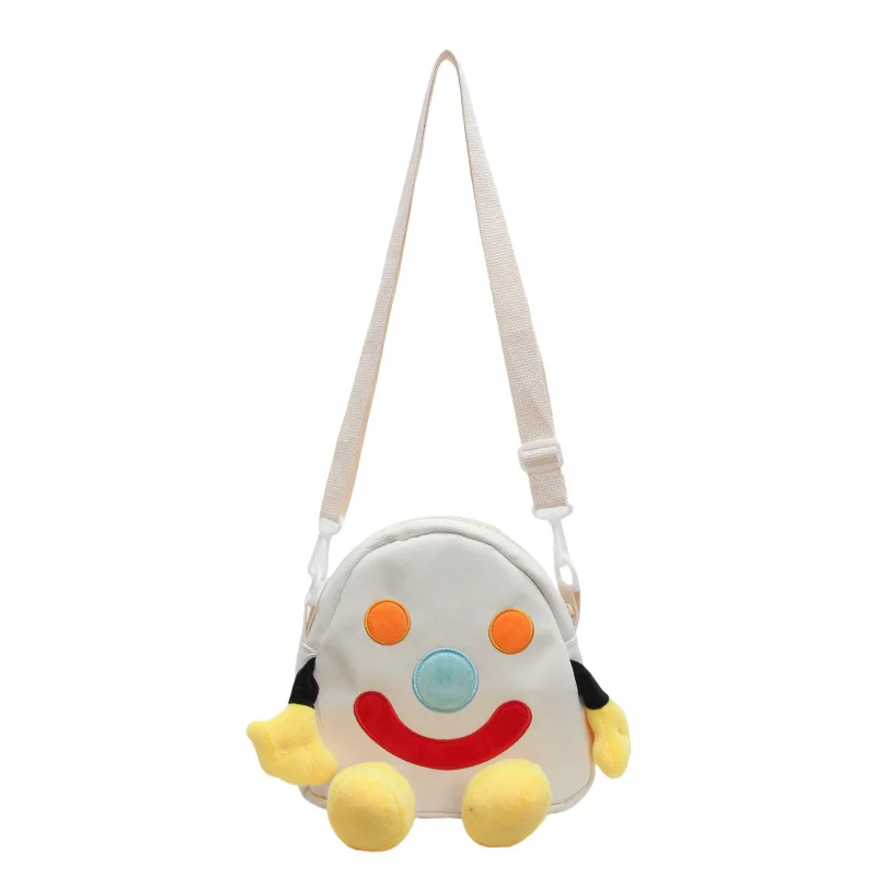 

Women funny clown small mobile phone bag girl Japanese ins wind canvas cute cartoon mini shoulder bag