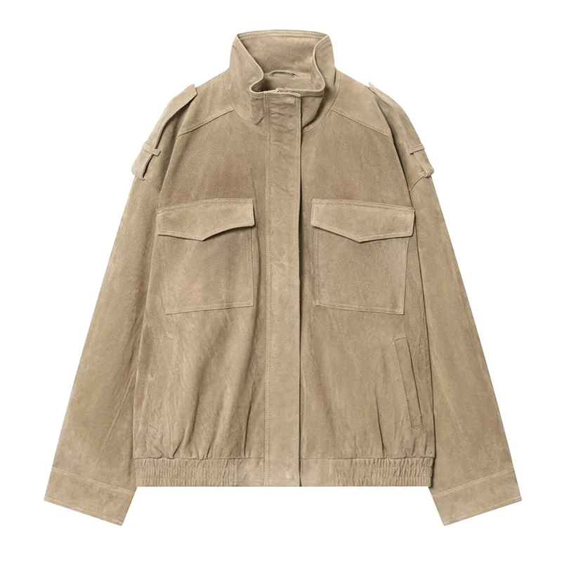 TFMLN 2025 Women Winter Thicken Jackets Fashion Suede Pockets Jacket Streetwear Leisure Pocket Zipper New Oversized Jackets