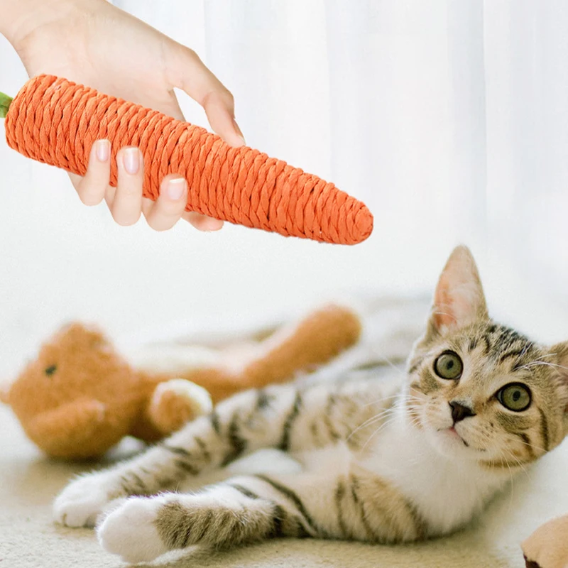 carrot toy cat toy cute carrot bell twine cat teeth grinder cat play eliminate lack of exercise eliminate stress