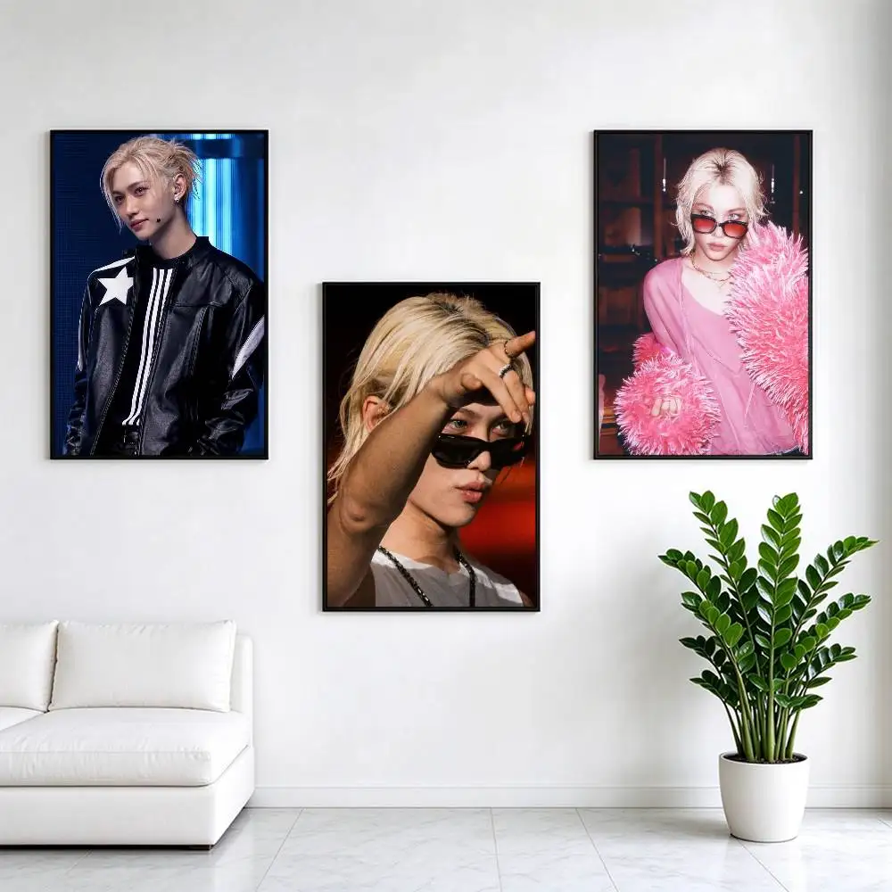 COOL Skz felixs Singer  Poster Waterproof Wall Art Sticker For Bar Living Room Vintage Decor High Quality Print Gift