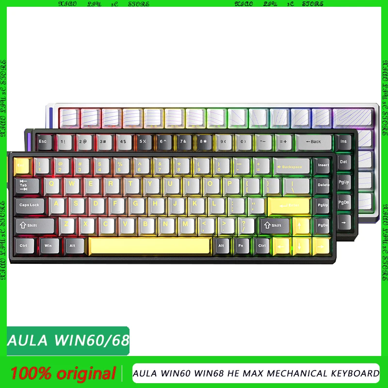 

AULA WIN60 WIN68 HE MAX Механическая клавиатура Магнитный переключатель RGB 8k Скорость поката 0 Dead Zone Esports Индивидуальная игровая клавиатура