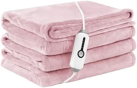 

Электрическое одеяло с подогревом полноразмерное (183x213 см), из мягкого фланеля, с защитой от перегрева, 4 уровня нагрева и автоматическое отключение