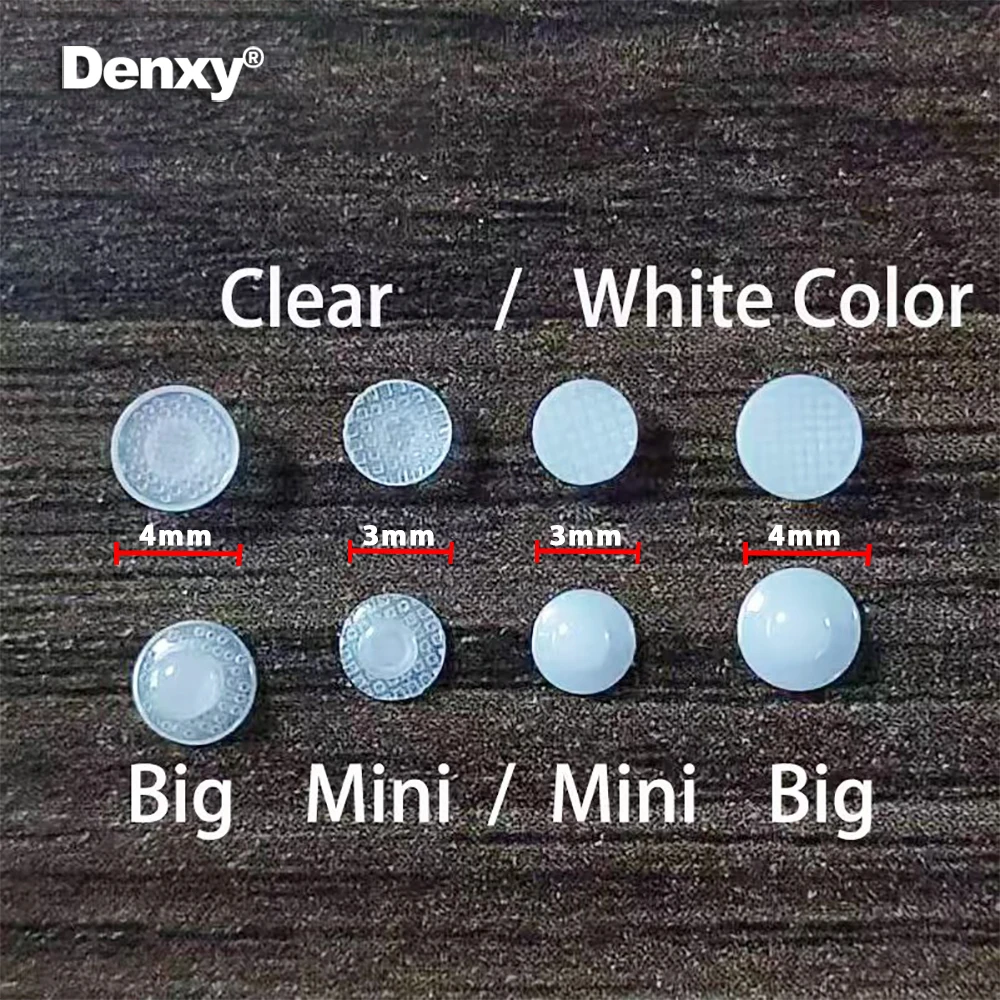 Denxy Orthodontic Ceramic Lingual Button White Transparent Invisible Ortho  Lingual Button Bondable Attachments Dental Materials