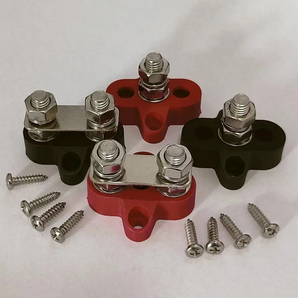 Heavy Duty Terminal Block Studs M8 12V/24V Power Distribution Stud Positive&Negative Rust-resistant Junction Block Bus Bar Boat