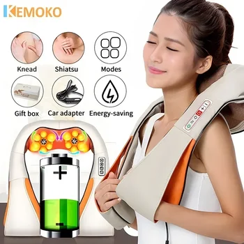 Electric Shiatsu back neck shoulder body massager infrared heated 4D kneading car/home massage shawl device neck massager