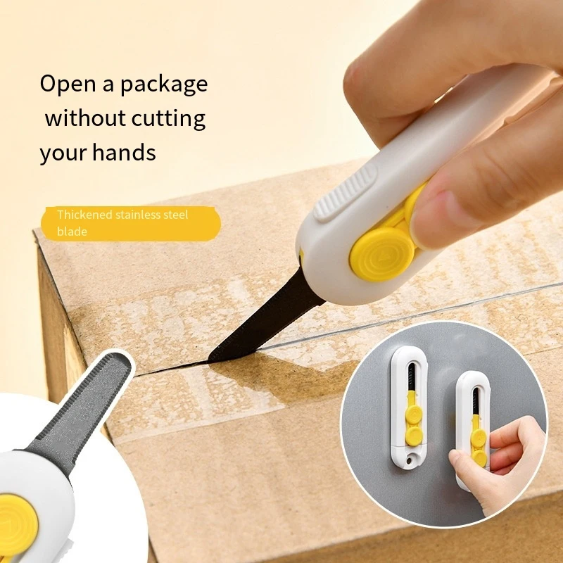 Magnetic Mini Courier Opening Knife Multifunctional Portable Unboxing Knives Retractable Self-locking Rebound For Art Knife Tool