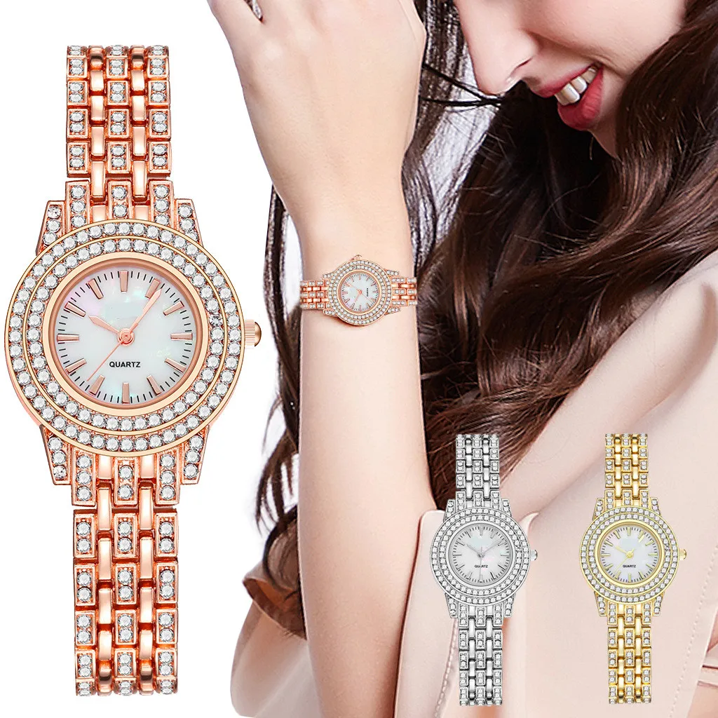 Watch Women Iced Out Bling Diamound Wristwatch Simple Fashion Luxury Hot Sale Ladies Gifts Clocks Relojes Para Mujer