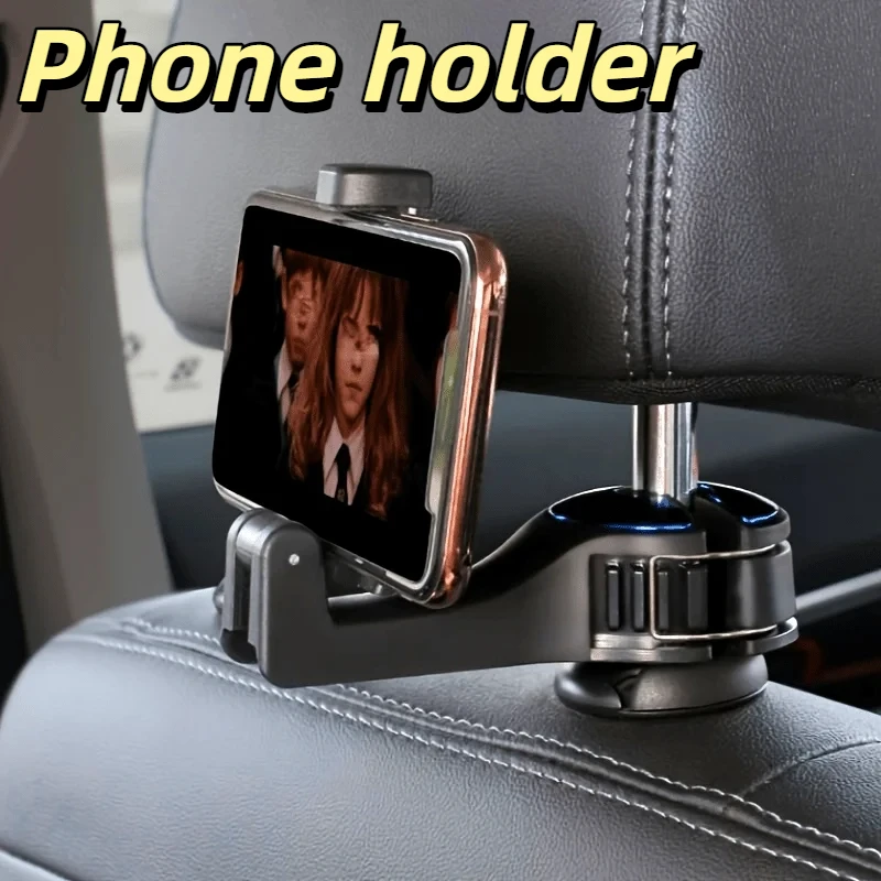 270 Degree Rotation Car Seat Back Hook Multifunctional Hidden Car Hook Watch Videos Rear Row Hook Mobile Phone Holder 2025 New