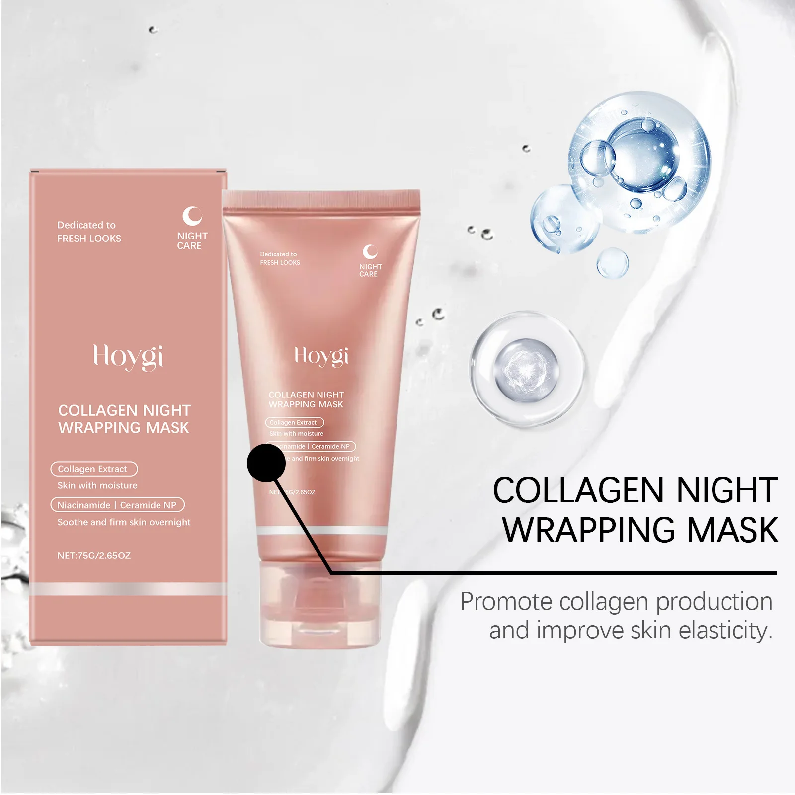 HOYGI Collagen Peel-Off Mask Exfoliating & Hydrating Blackhead Remover Nourishing for All Skin Pre-Party Glow