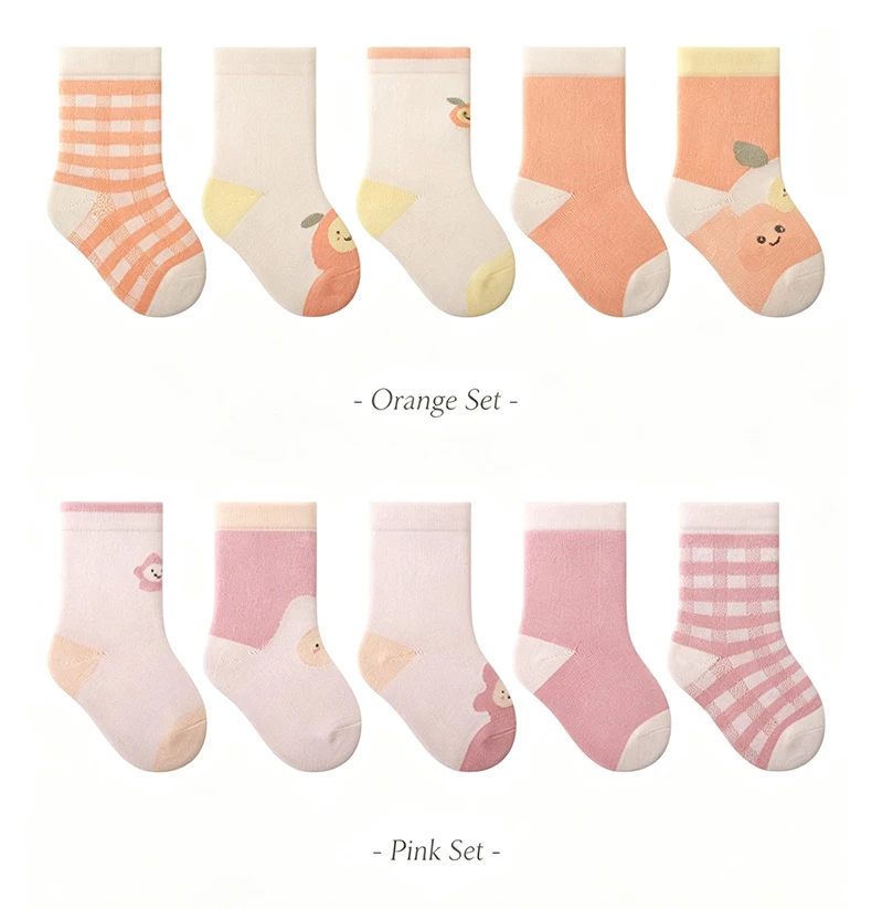 5 Paar Cartoon-Babysocken aus weicher Baumwolle, mittelhohe Socken, atmungsaktive Kleinkindsocken für Jungen und Mädchen, für den täglichen Gebrauch, lässige Kindersocken – Detail 6