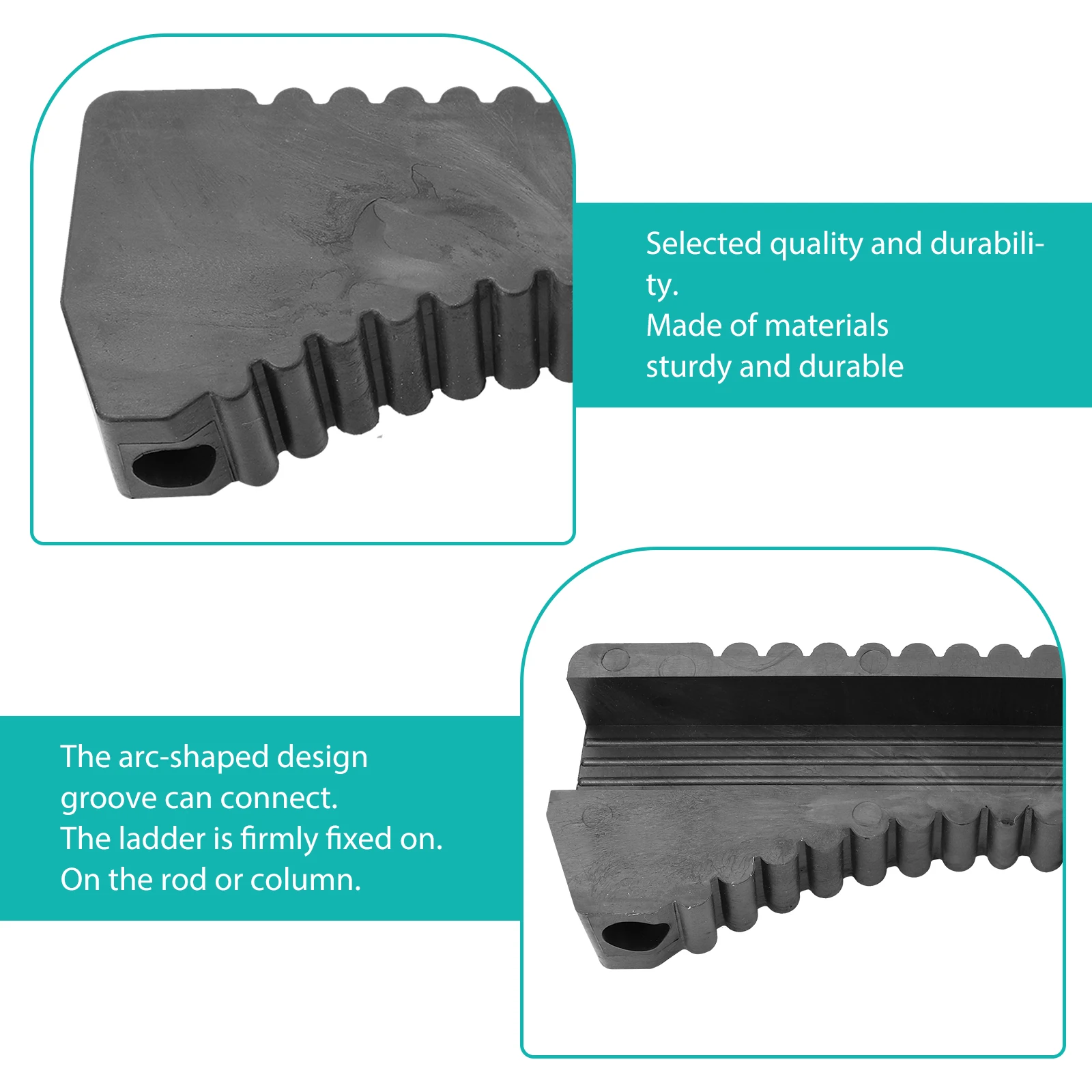 1Set Ladder Pole Fixing Protector Rubber Non-Slip Mat Arc Design Stabilizer Ladder Accessories Clamp Pole Attachment