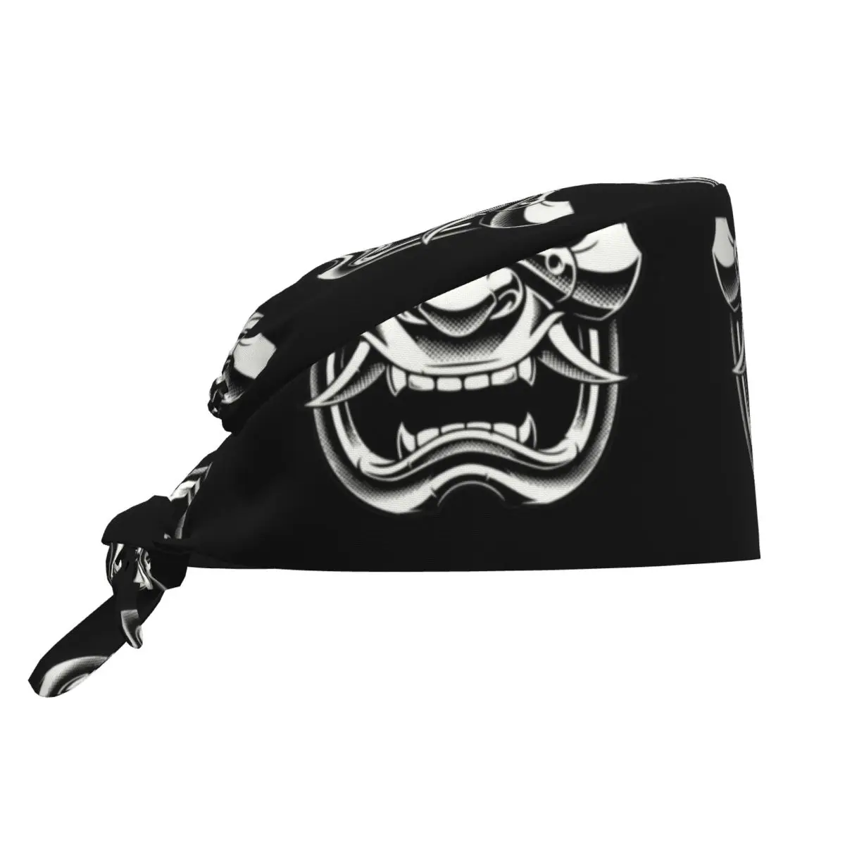 White Samurai Oni Breathable Nursing Work Cap Surgical Scrub Caps Nurse Medical Cap Tattoo Work Scrubs Hat for Medical Surgical