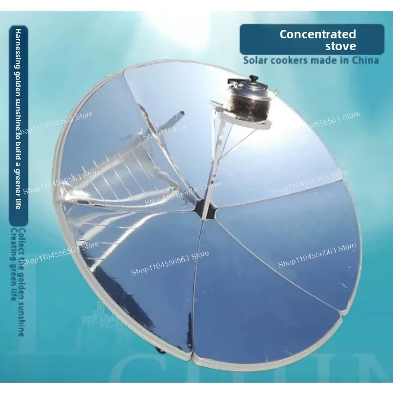Foldable Concentrating Solar Cooker, 1.56m Diameter Solar Stove, Fuel-Free for Boiling Water and Outdoor Cooking No Charcoal