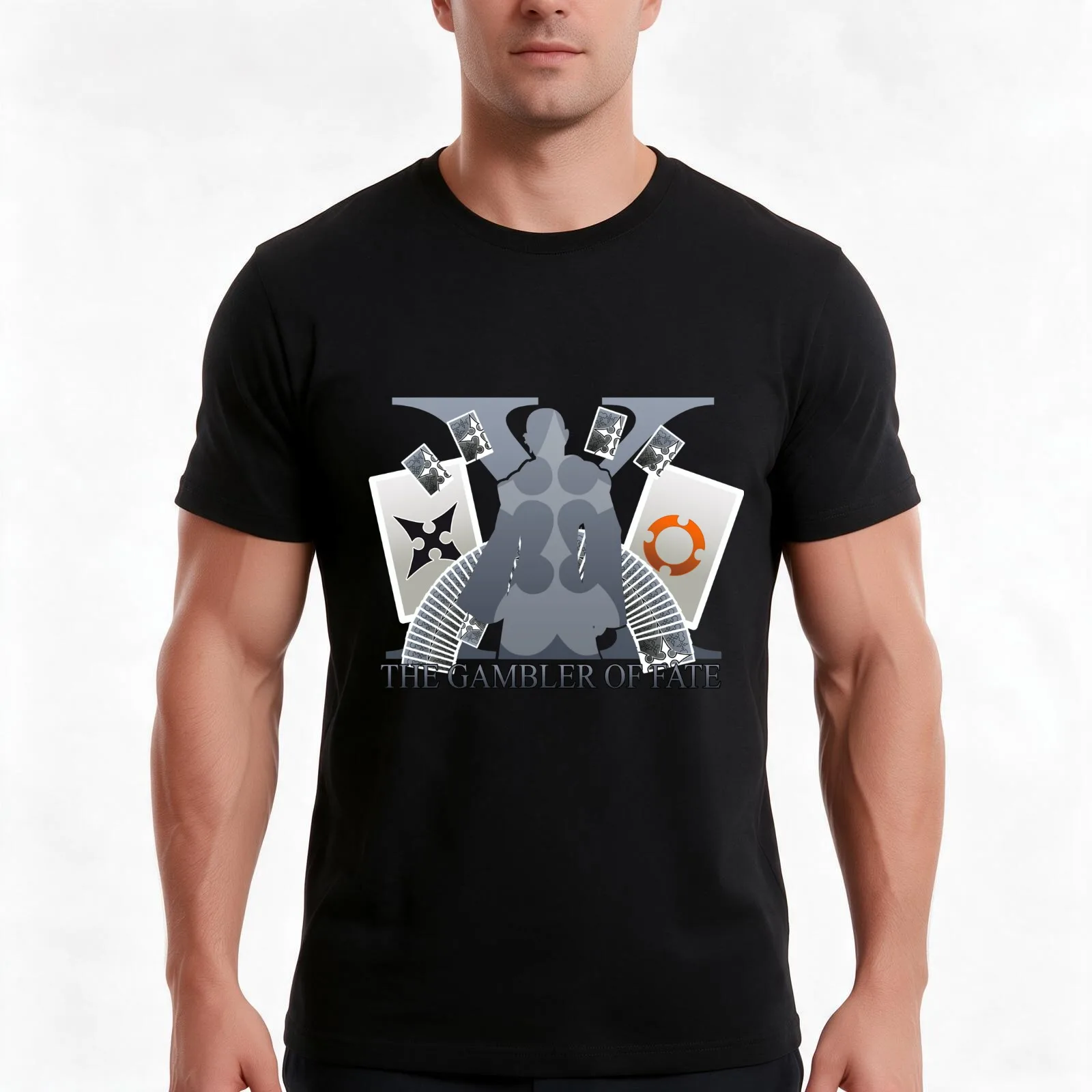 THE GAMBLER OF FATE T-Shirt, Summer Casual Cotton Tee, Oversized Streetwear Tops, Vintage Graphic Print, Loose Fit Short Sleeve